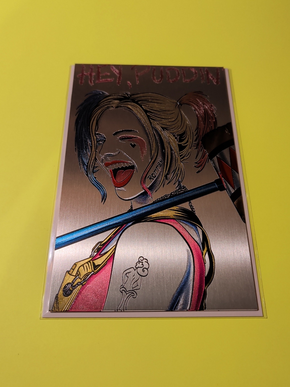 HARLEY QUINN Embossed Metal Straka Art Book "Hey Puddin"  MegaCon26 LTD 10